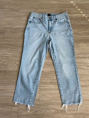 J CREW High-Rise Straight Jeans - Light Blue